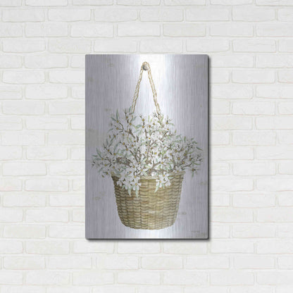 Luxe Metal Art 'Basket of Apple Blossoms' by Cindy Jacobs, Metal Wall Art,24x36