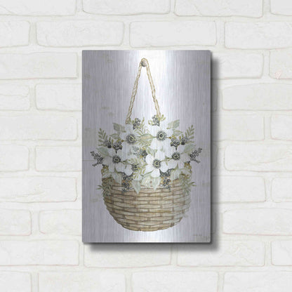 Luxe Metal Art 'Basket of Poppies' by Cindy Jacobs, Metal Wall Art,12x16