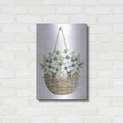 Luxe Metal Art 'Basket of Poppies' by Cindy Jacobs, Metal Wall Art,16x24