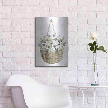 Luxe Metal Art 'Basket of Poppies' by Cindy Jacobs, Metal Wall Art,16x24