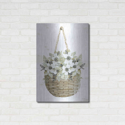 Luxe Metal Art 'Basket of Poppies' by Cindy Jacobs, Metal Wall Art,24x36