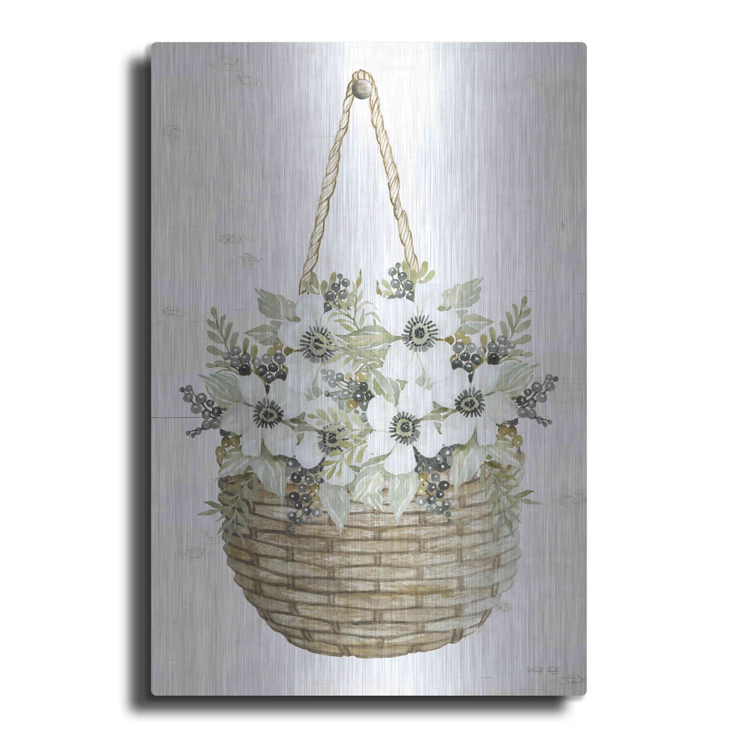 Luxe Metal Art 'Basket of Poppies' by Cindy Jacobs, Metal Wall Art