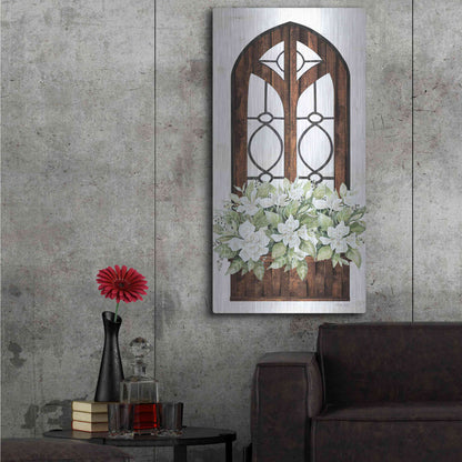 Luxe Metal Art 'Window Arch Floral II' by Cindy Jacobs, Metal Wall Art,24x48