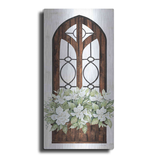 Luxe Metal Art 'Window Arch Floral II' by Cindy Jacobs, Metal Wall Art