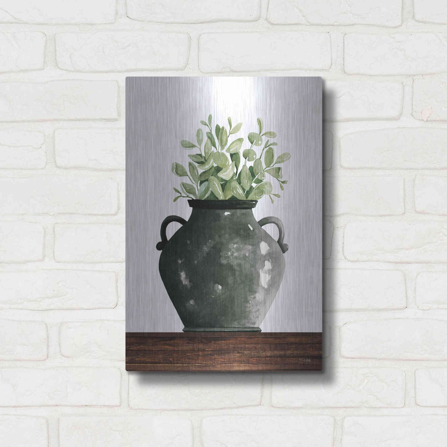 Luxe Metal Art 'Black Pot' by Cindy Jacobs, Metal Wall Art,12x16