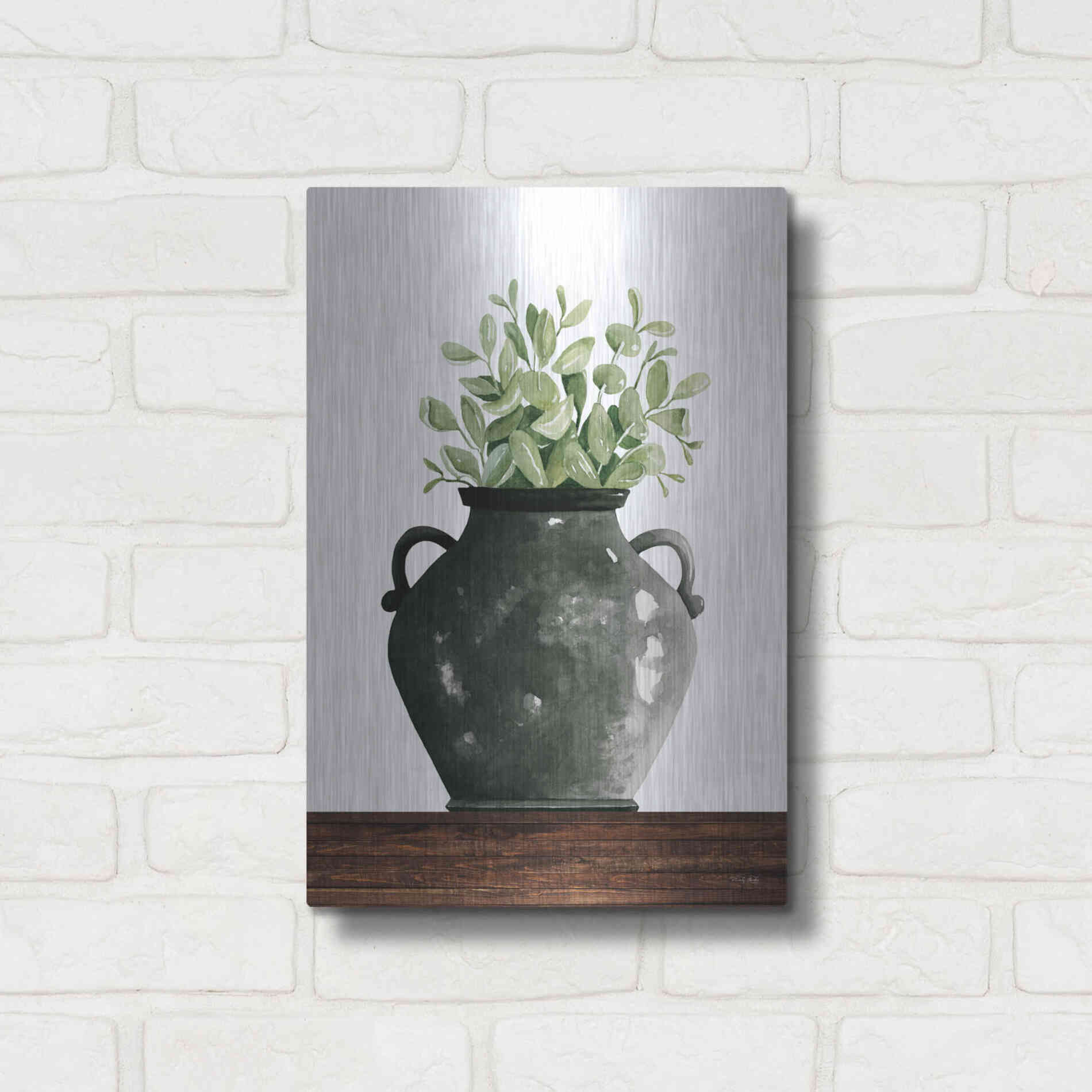 Luxe Metal Art 'Black Pot' by Cindy Jacobs, Metal Wall Art,12x16