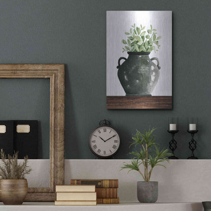 Luxe Metal Art 'Black Pot' by Cindy Jacobs, Metal Wall Art,12x16