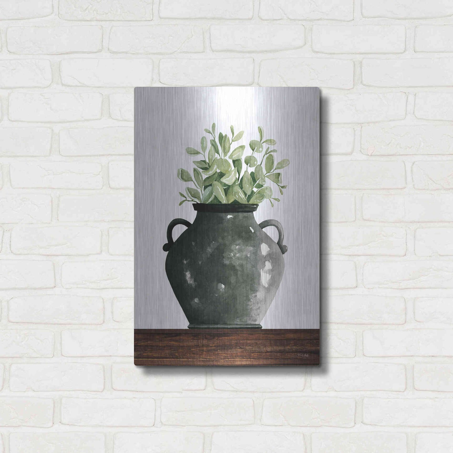 Luxe Metal Art 'Black Pot' by Cindy Jacobs, Metal Wall Art,16x24