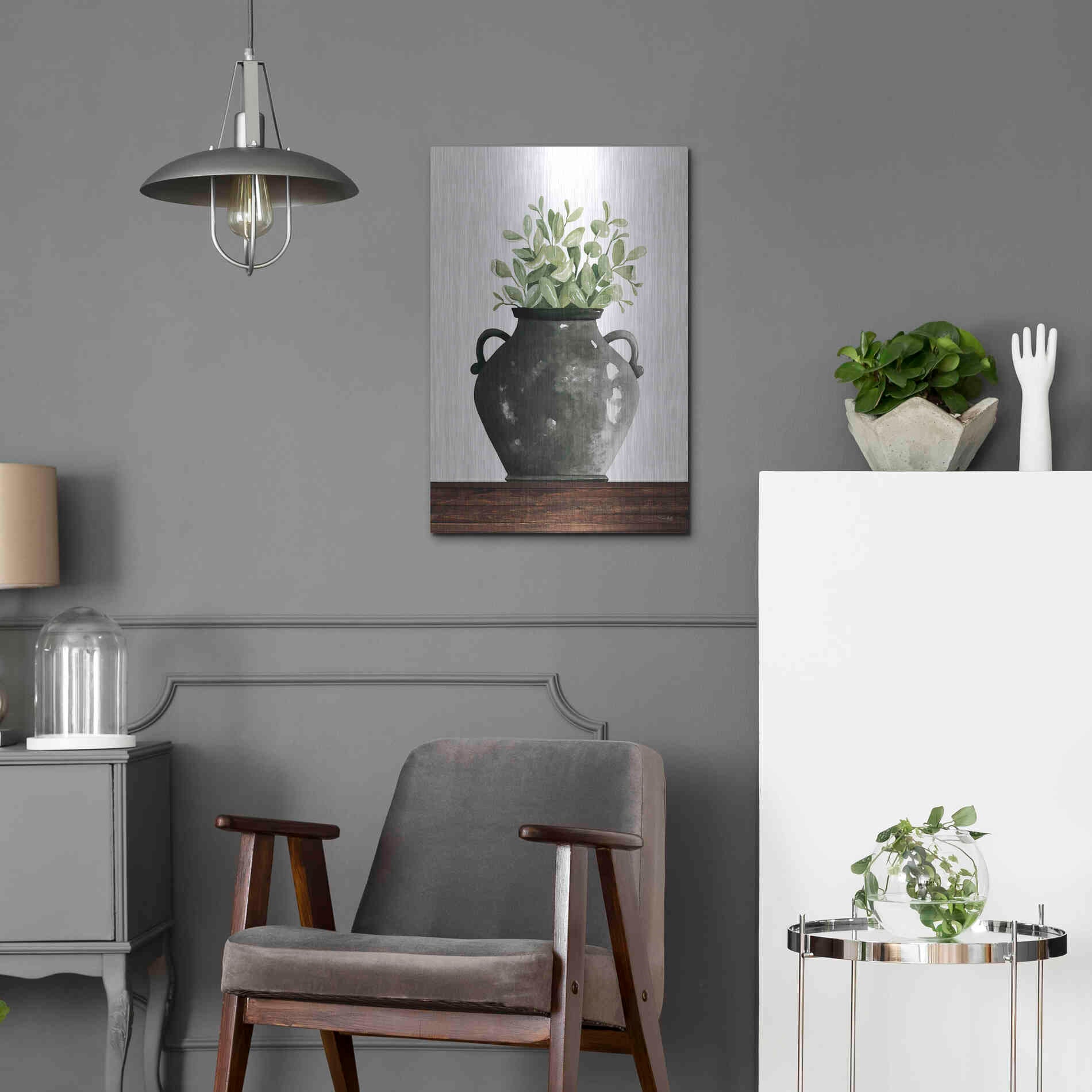 Luxe Metal Art 'Black Pot' by Cindy Jacobs, Metal Wall Art,16x24