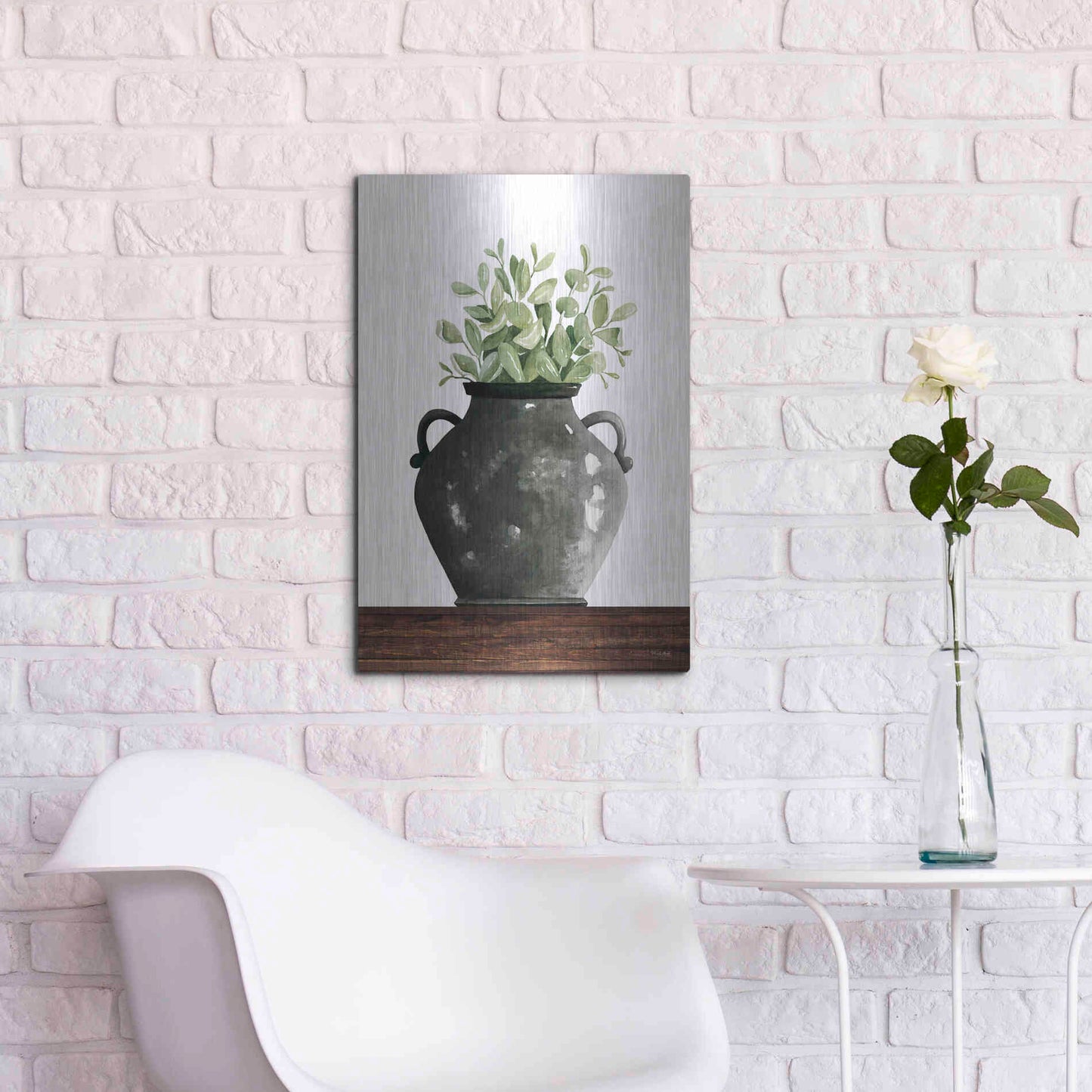 Luxe Metal Art 'Black Pot' by Cindy Jacobs, Metal Wall Art,16x24