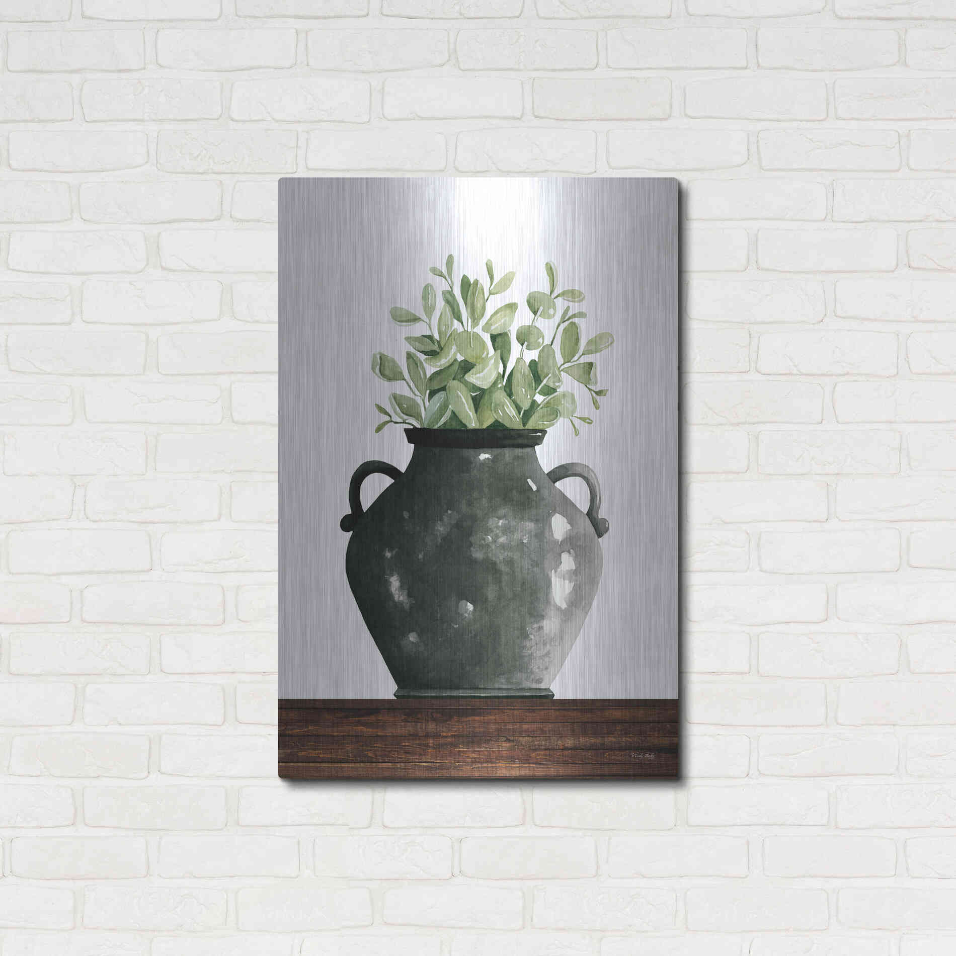 Luxe Metal Art 'Black Pot' by Cindy Jacobs, Metal Wall Art,24x36