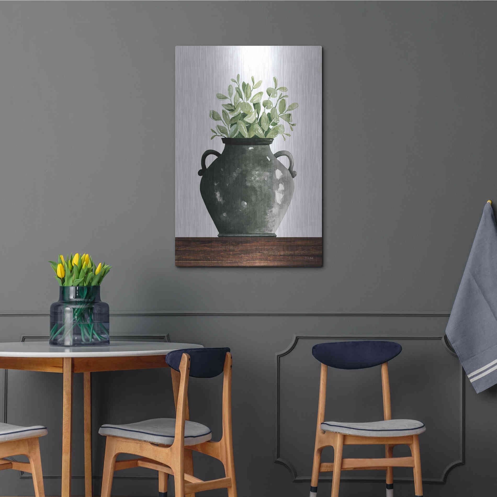 Luxe Metal Art 'Black Pot' by Cindy Jacobs, Metal Wall Art,24x36