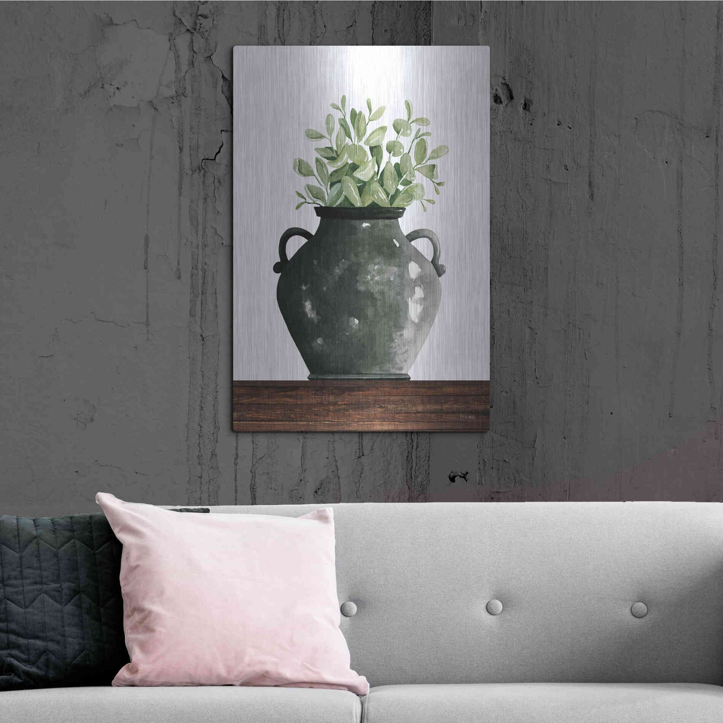 Luxe Metal Art 'Black Pot' by Cindy Jacobs, Metal Wall Art,24x36