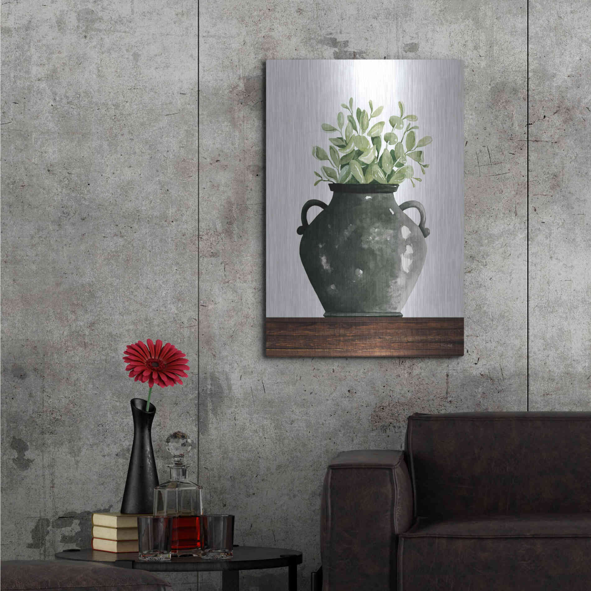 Luxe Metal Art 'Black Pot' by Cindy Jacobs, Metal Wall Art,24x36