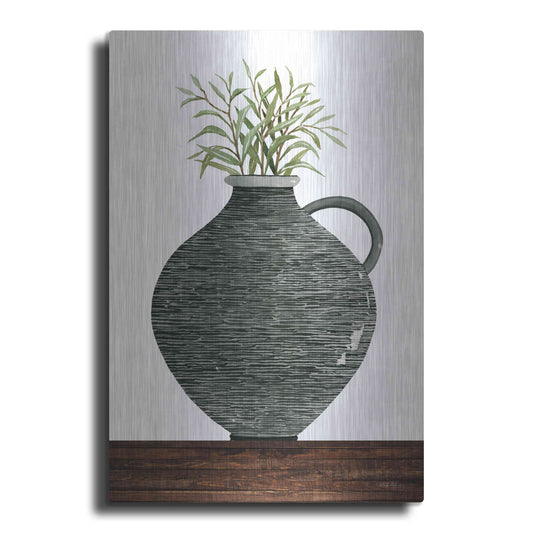 Luxe Metal Art 'Striped Pot' by Cindy Jacobs, Metal Wall Art