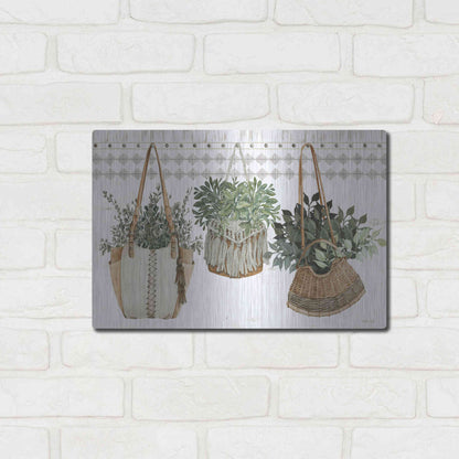 Luxe Metal Art 'Plant Purses' by Cindy Jacobs, Metal Wall Art,16x12