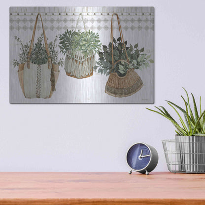 Luxe Metal Art 'Plant Purses' by Cindy Jacobs, Metal Wall Art,16x12