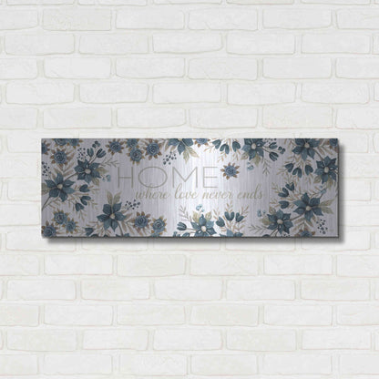 Luxe Metal Art 'HOME - Where Love Never Ends' by Cindy Jacobs, Metal Wall Art,36x12