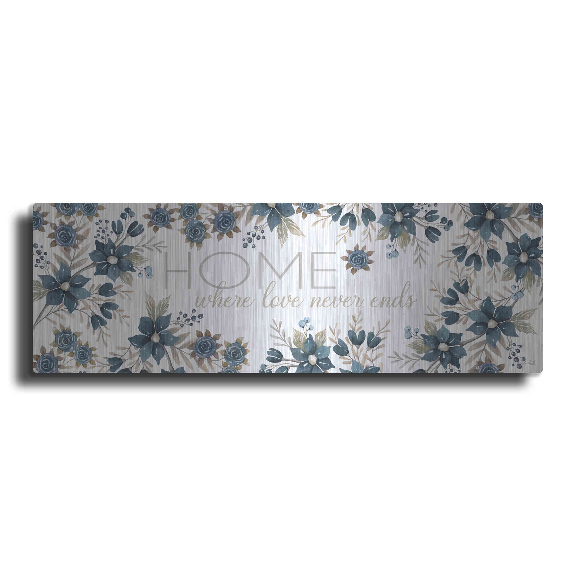 Luxe Metal Art 'HOME - Where Love Never Ends' by Cindy Jacobs, Metal Wall Art