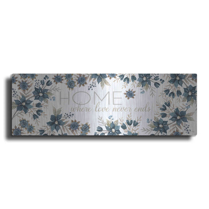 Luxe Metal Art 'HOME - Where Love Never Ends' by Cindy Jacobs, Metal Wall Art