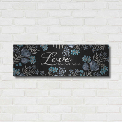 Luxe Metal Art 'Love Found Here' by Cindy Jacobs, Metal Wall Art,36x12