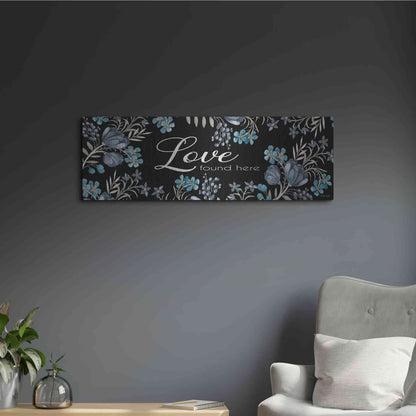 Luxe Metal Art 'Love Found Here' by Cindy Jacobs, Metal Wall Art,36x12