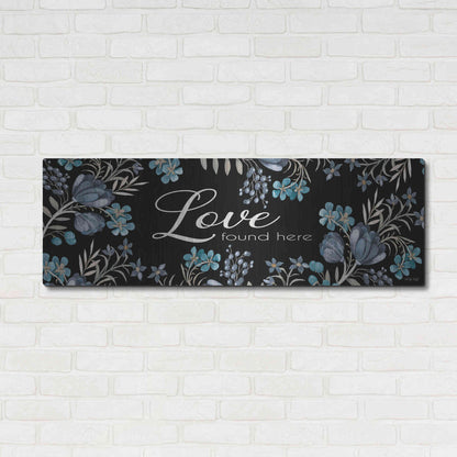 Luxe Metal Art 'Love Found Here' by Cindy Jacobs, Metal Wall Art,48x16