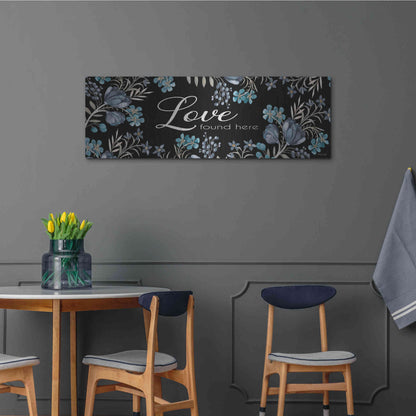 Luxe Metal Art 'Love Found Here' by Cindy Jacobs, Metal Wall Art,48x16