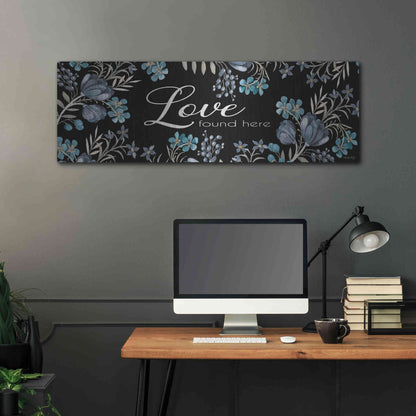 Luxe Metal Art 'Love Found Here' by Cindy Jacobs, Metal Wall Art,48x16