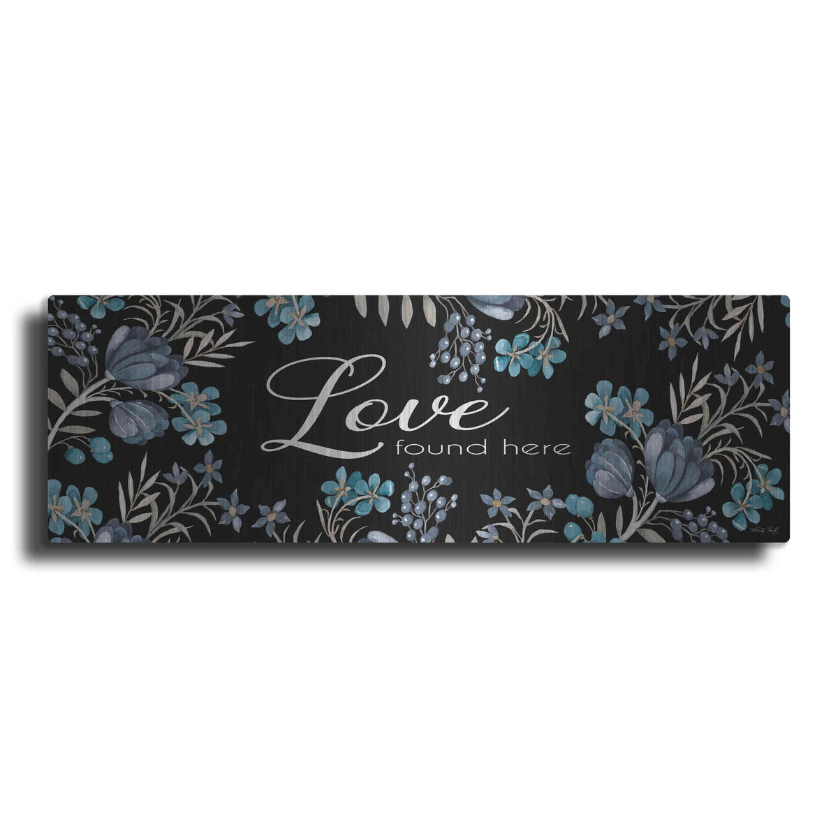 Luxe Metal Art 'Love Found Here' by Cindy Jacobs, Metal Wall Art