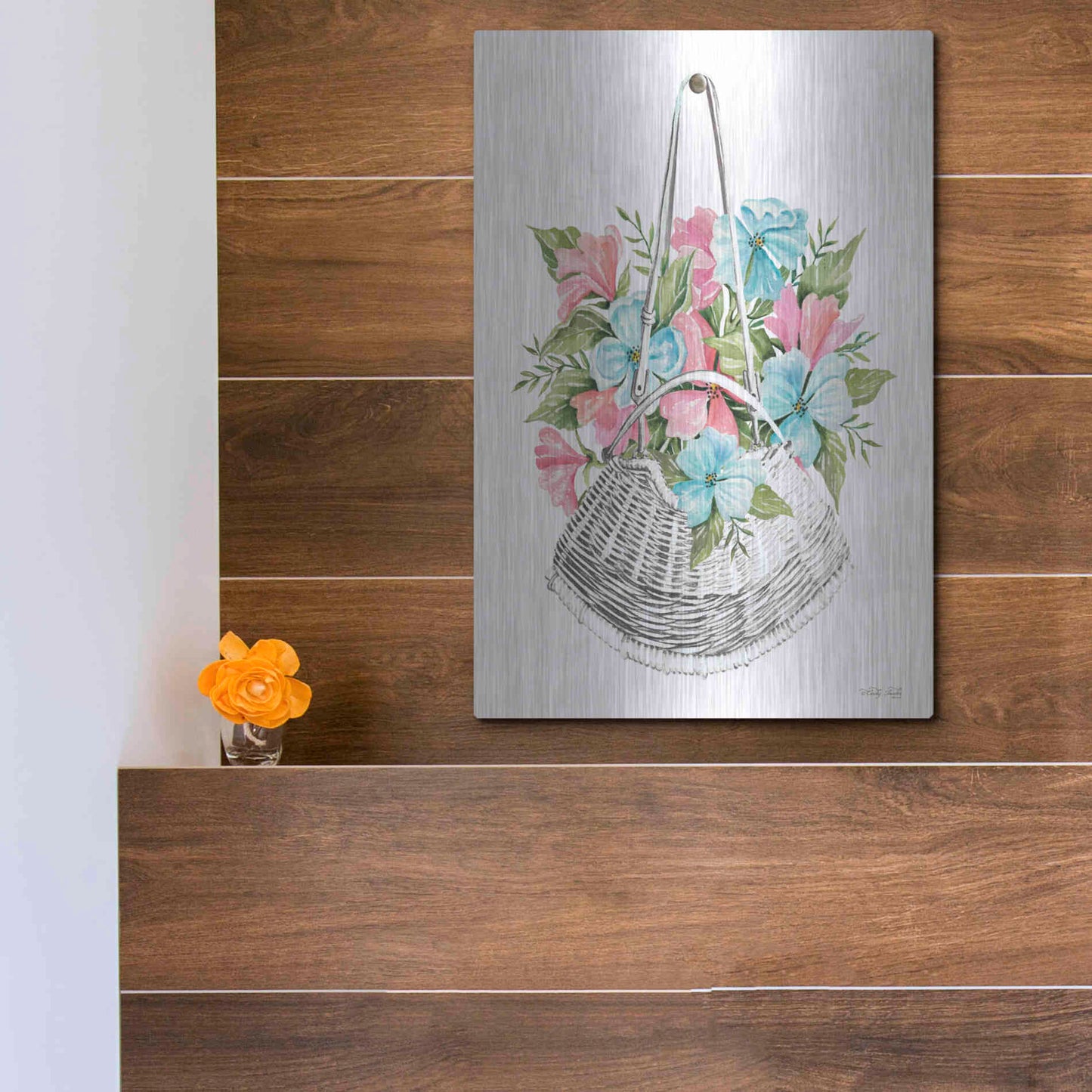 Luxe Metal Art 'Floral Pop III' by Cindy Jacobs, Metal Wall Art,12x16