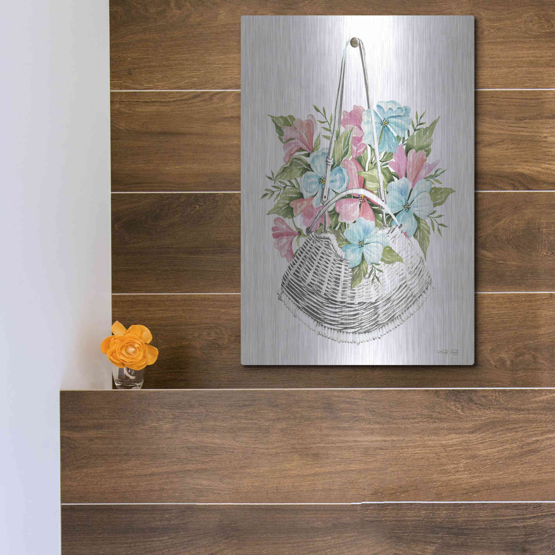 Luxe Metal Art 'Floral Pop III' by Cindy Jacobs, Metal Wall Art,12x16