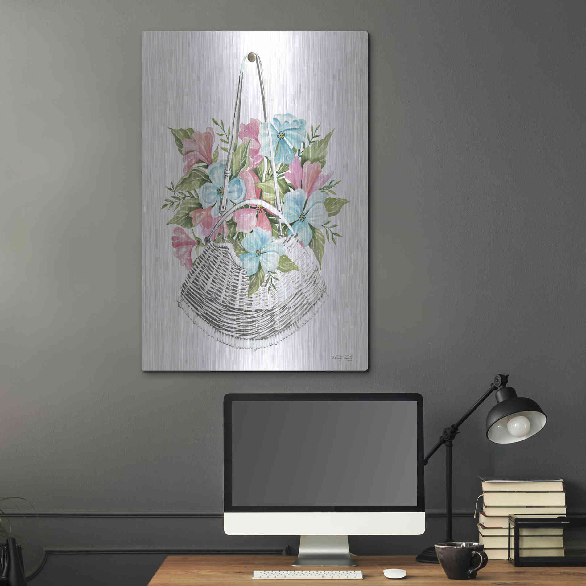 Luxe Metal Art 'Floral Pop III' by Cindy Jacobs, Metal Wall Art,24x36