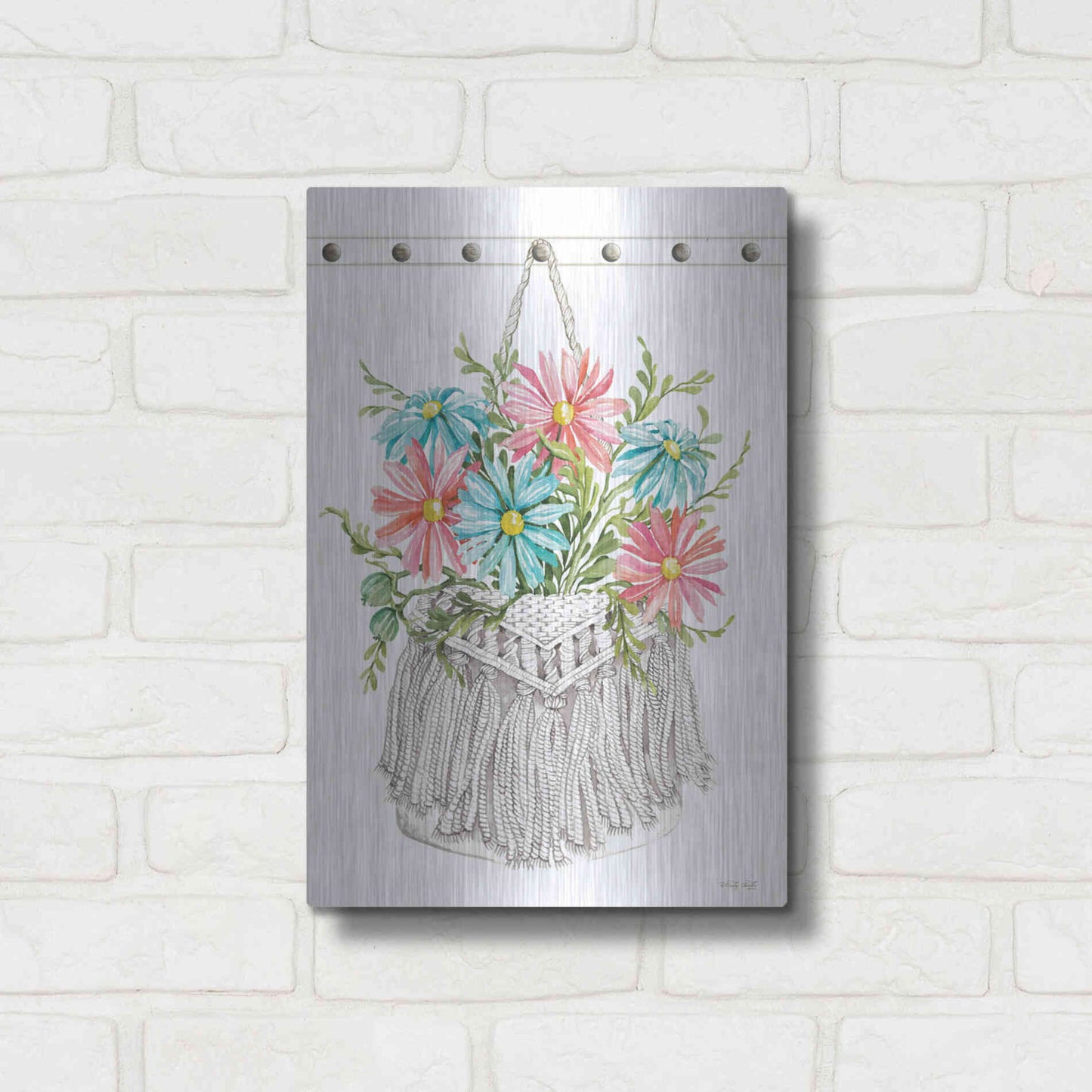 Luxe Metal Art 'Floral Pop IV' by Cindy Jacobs, Metal Wall Art,12x16