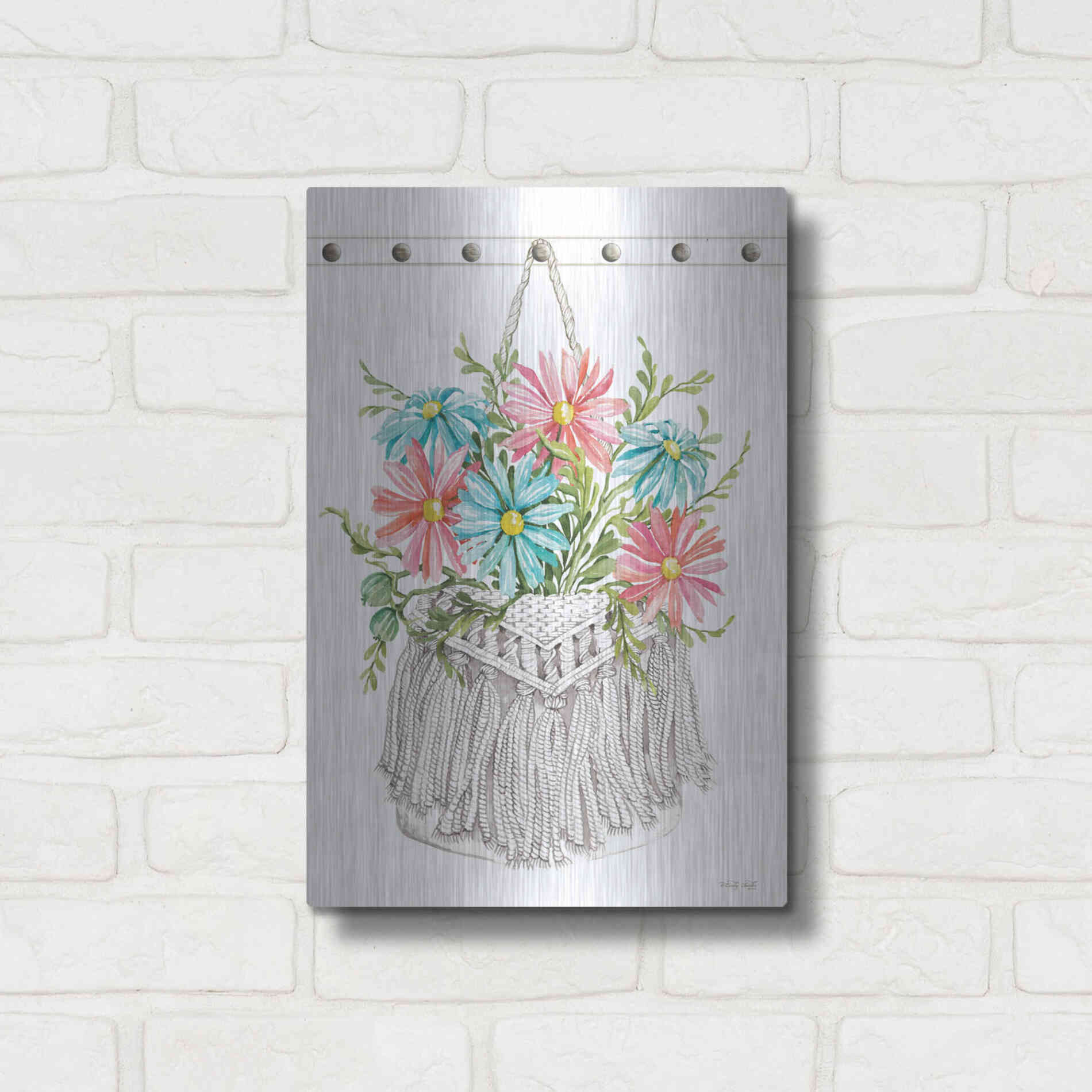 Luxe Metal Art 'Floral Pop IV' by Cindy Jacobs, Metal Wall Art,12x16