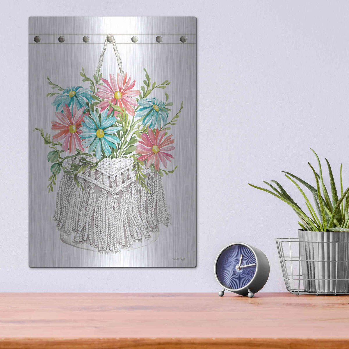 Luxe Metal Art 'Floral Pop IV' by Cindy Jacobs, Metal Wall Art,12x16