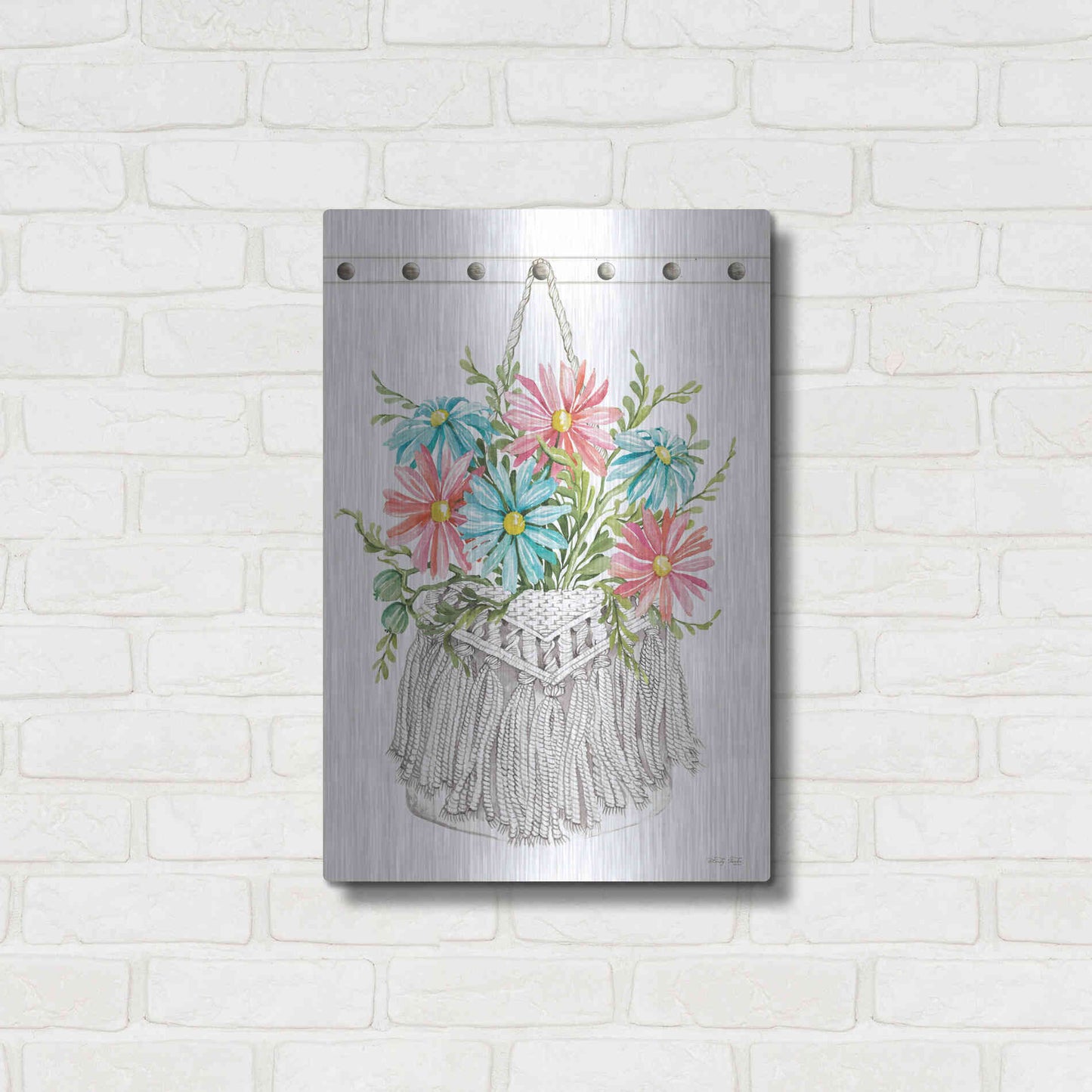 Luxe Metal Art 'Floral Pop IV' by Cindy Jacobs, Metal Wall Art,16x24