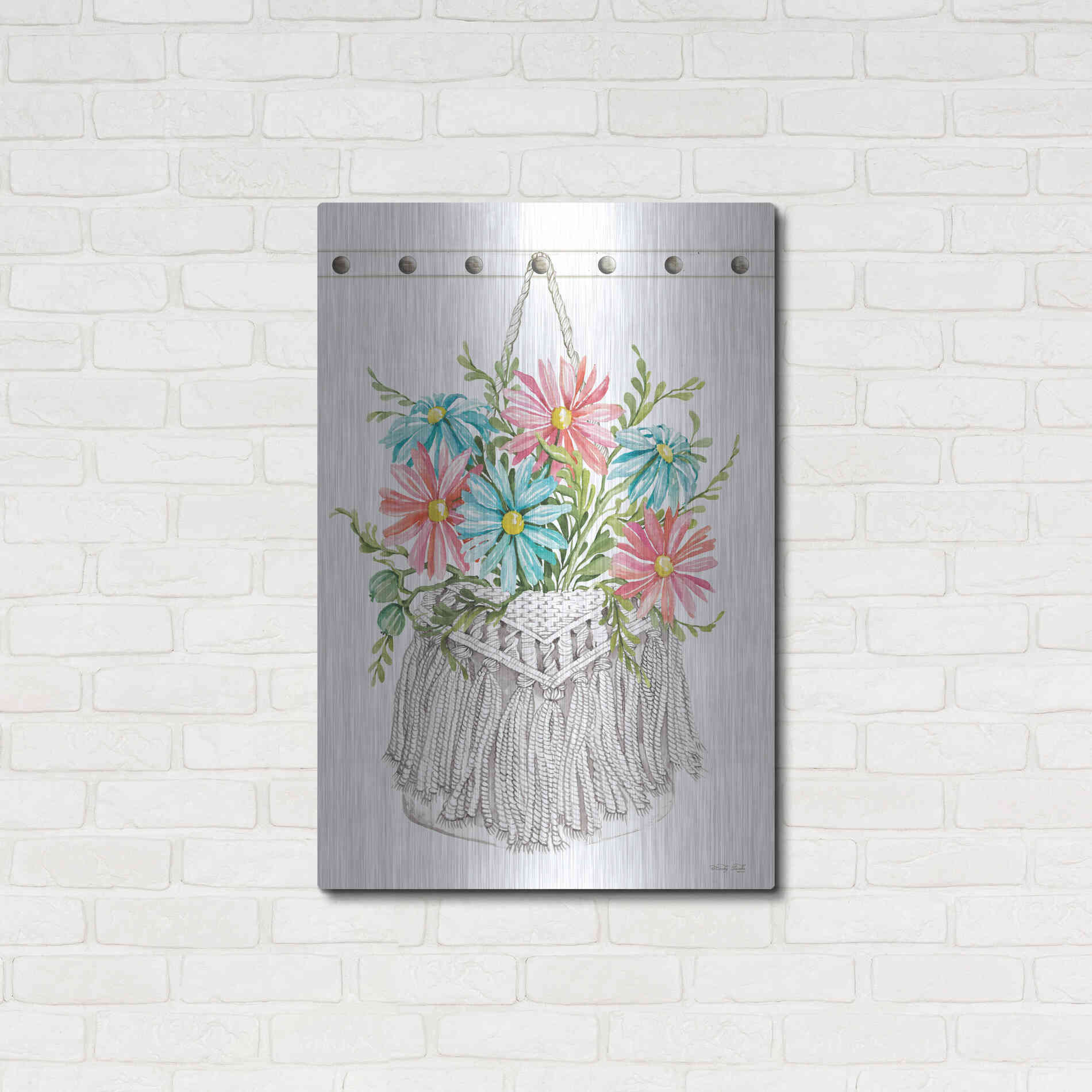 Luxe Metal Art 'Floral Pop IV' by Cindy Jacobs, Metal Wall Art,24x36