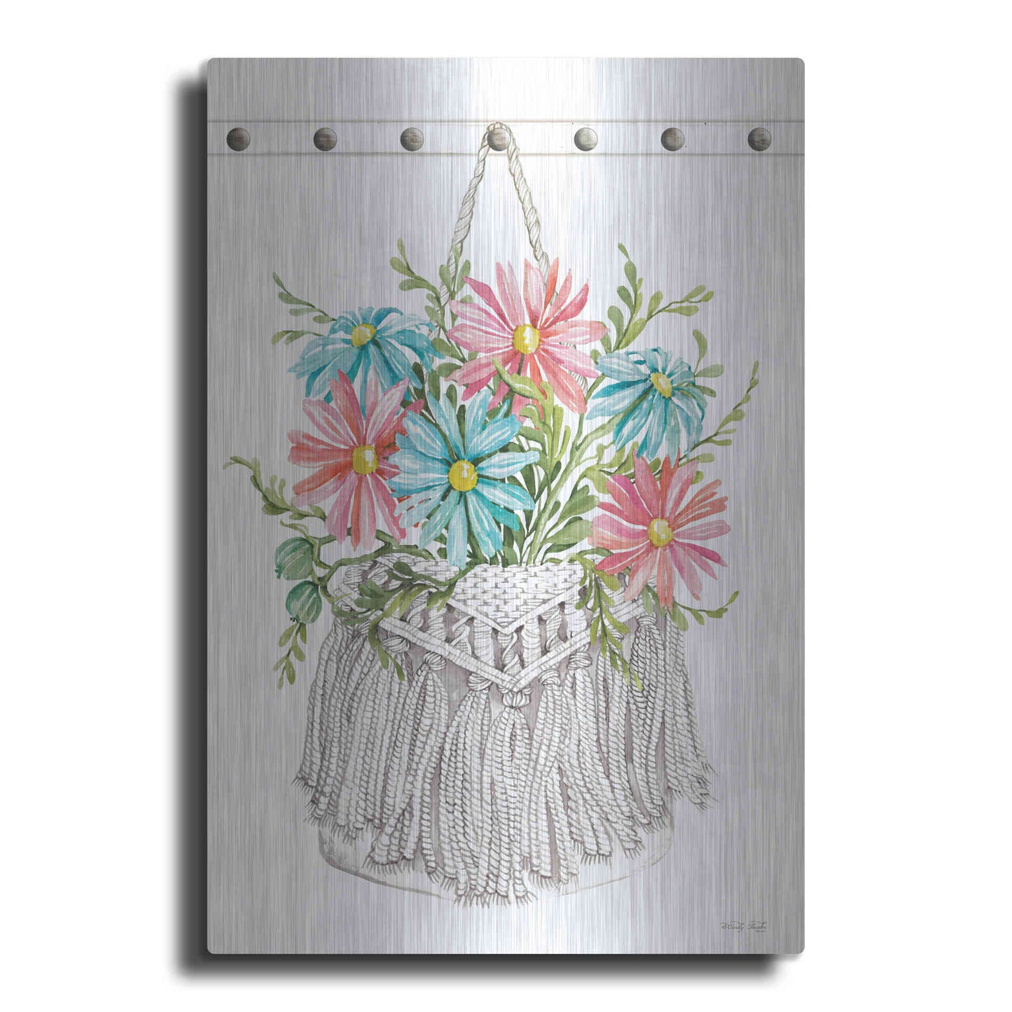 Luxe Metal Art 'Floral Pop IV' by Cindy Jacobs, Metal Wall Art