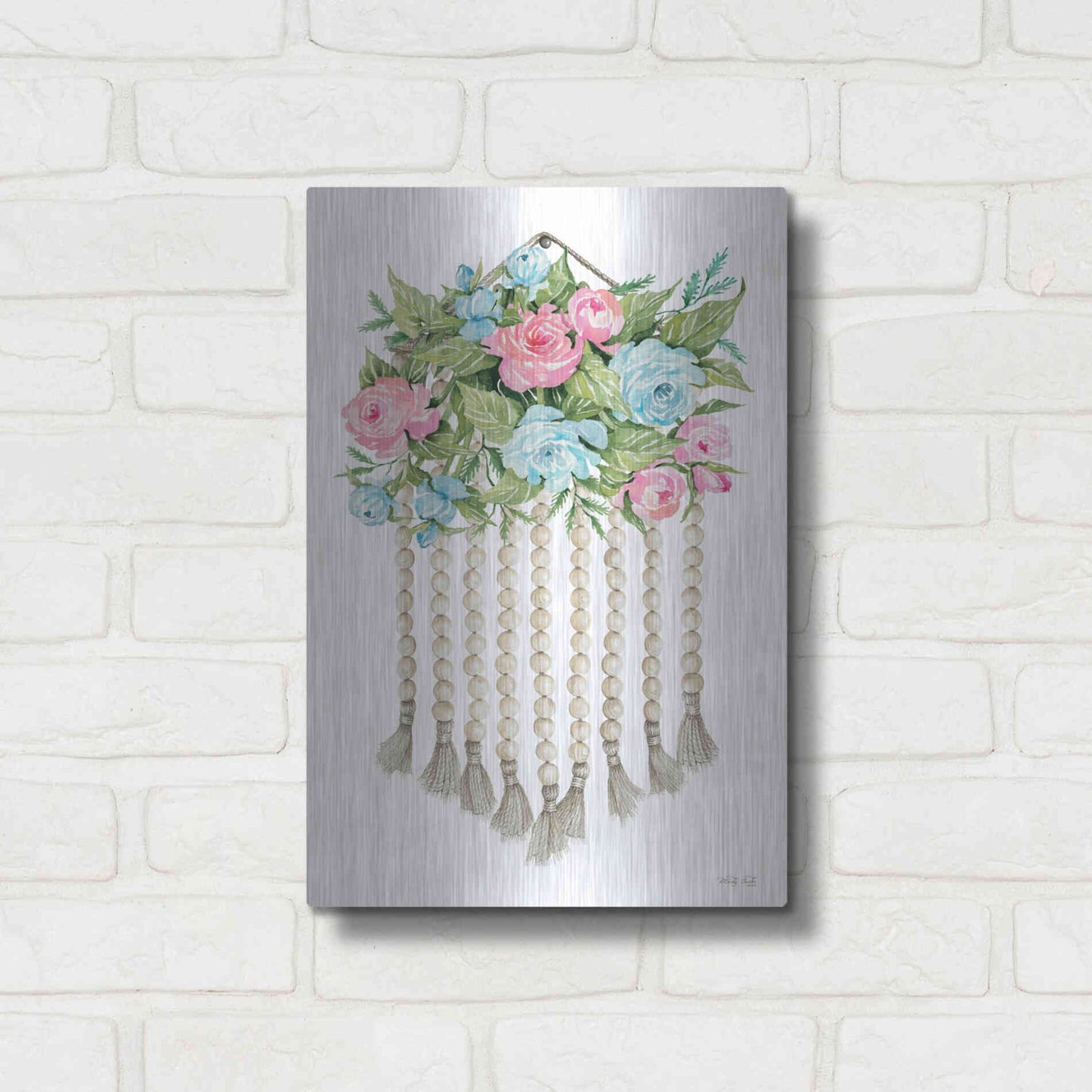 Luxe Metal Art 'Floral Pop V' by Cindy Jacobs, Metal Wall Art,12x16