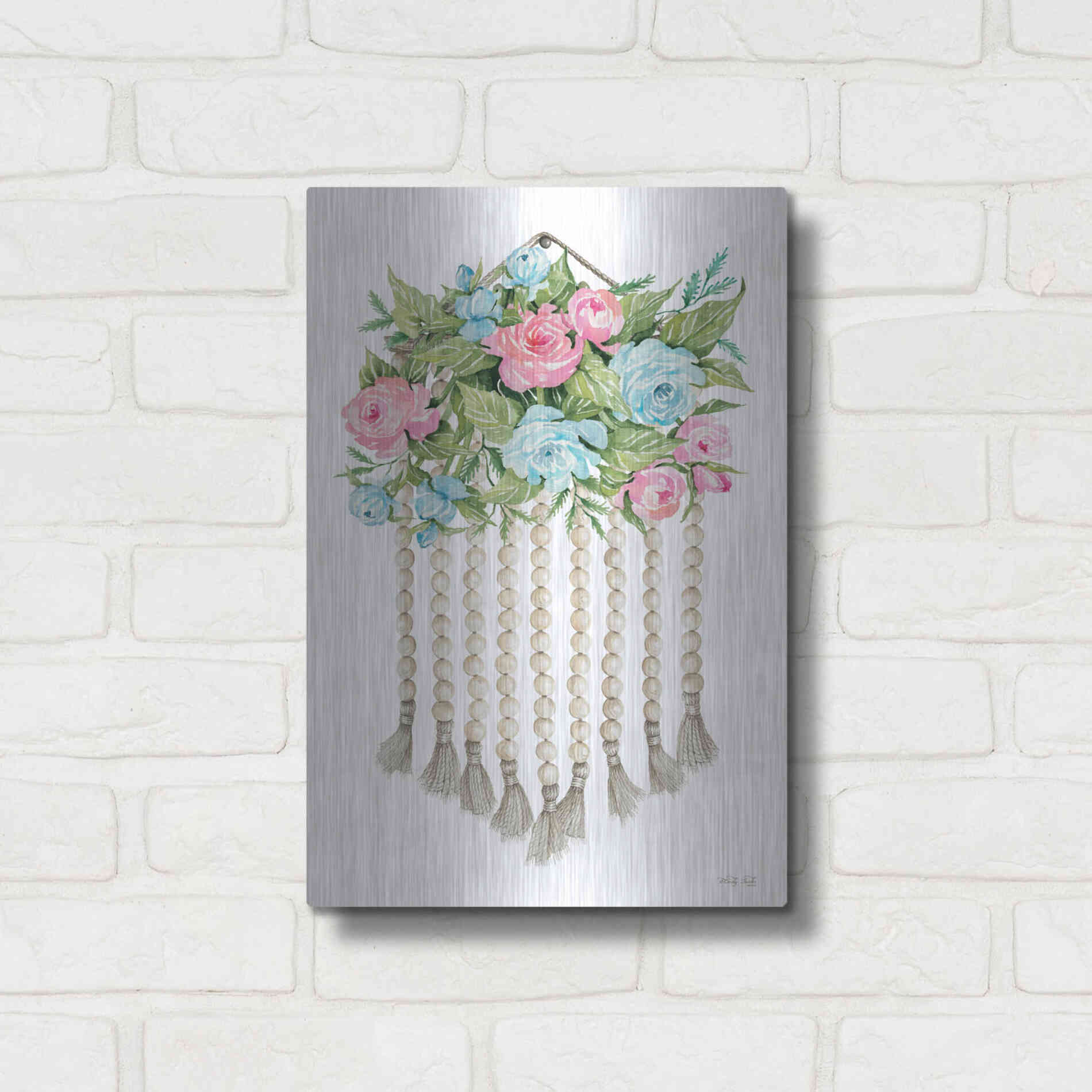 Luxe Metal Art 'Floral Pop V' by Cindy Jacobs, Metal Wall Art,12x16