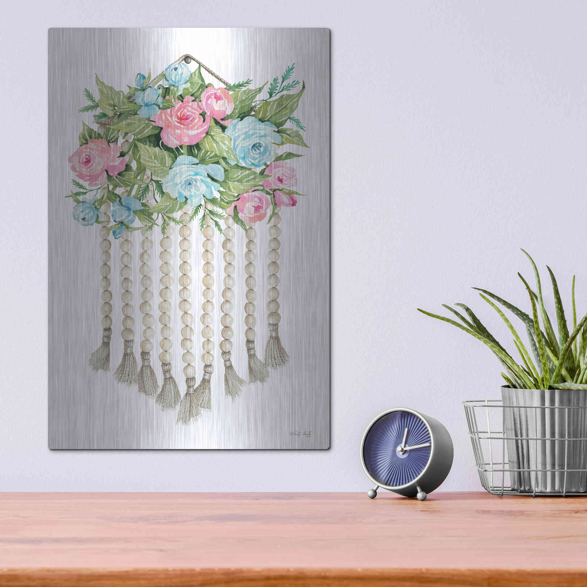 Luxe Metal Art 'Floral Pop V' by Cindy Jacobs, Metal Wall Art,12x16