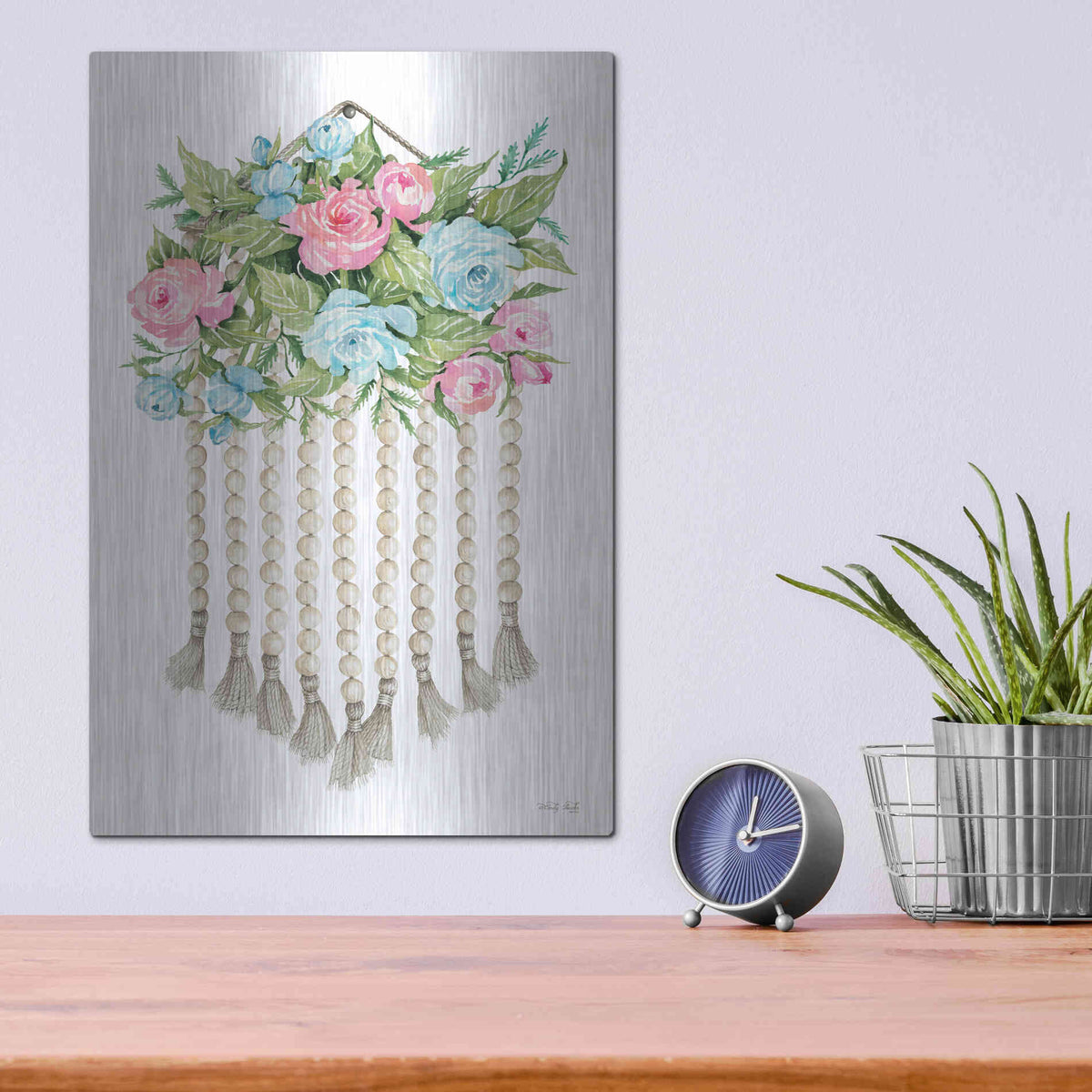 Luxe Metal Art 'Floral Pop V' by Cindy Jacobs, Metal Wall Art,12x16