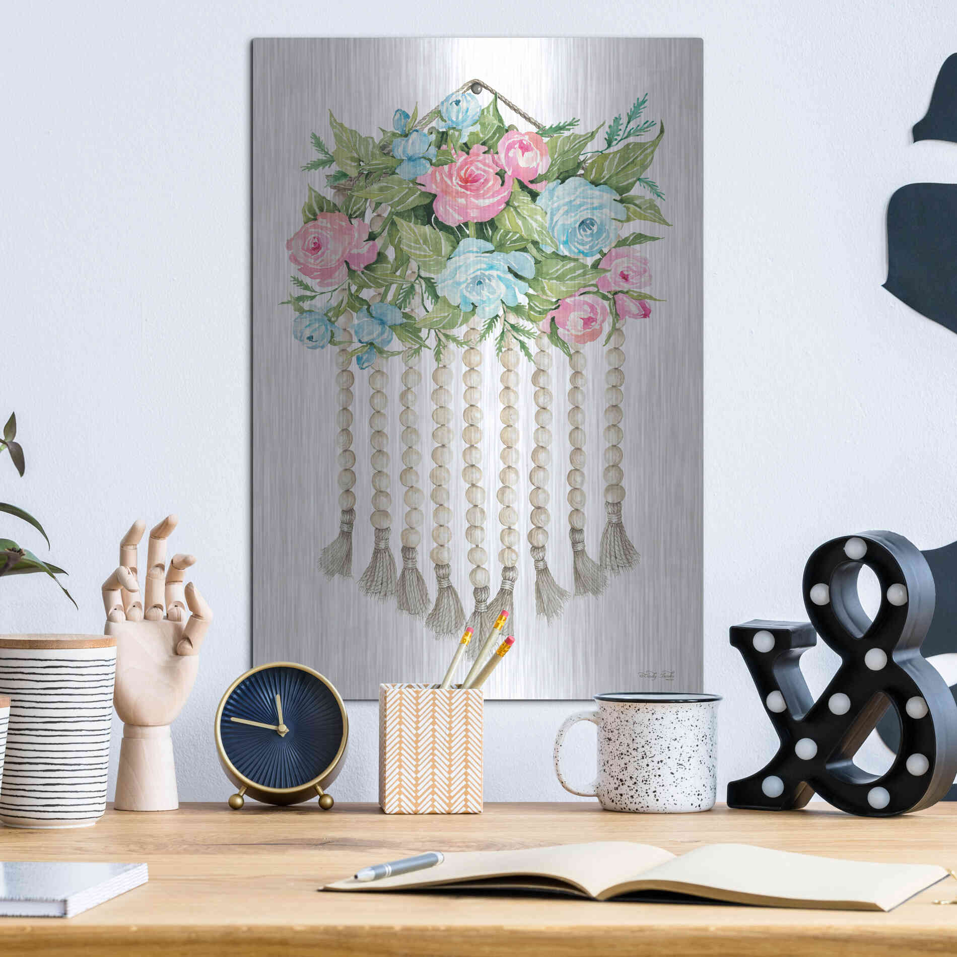 Luxe Metal Art 'Floral Pop V' by Cindy Jacobs, Metal Wall Art,12x16