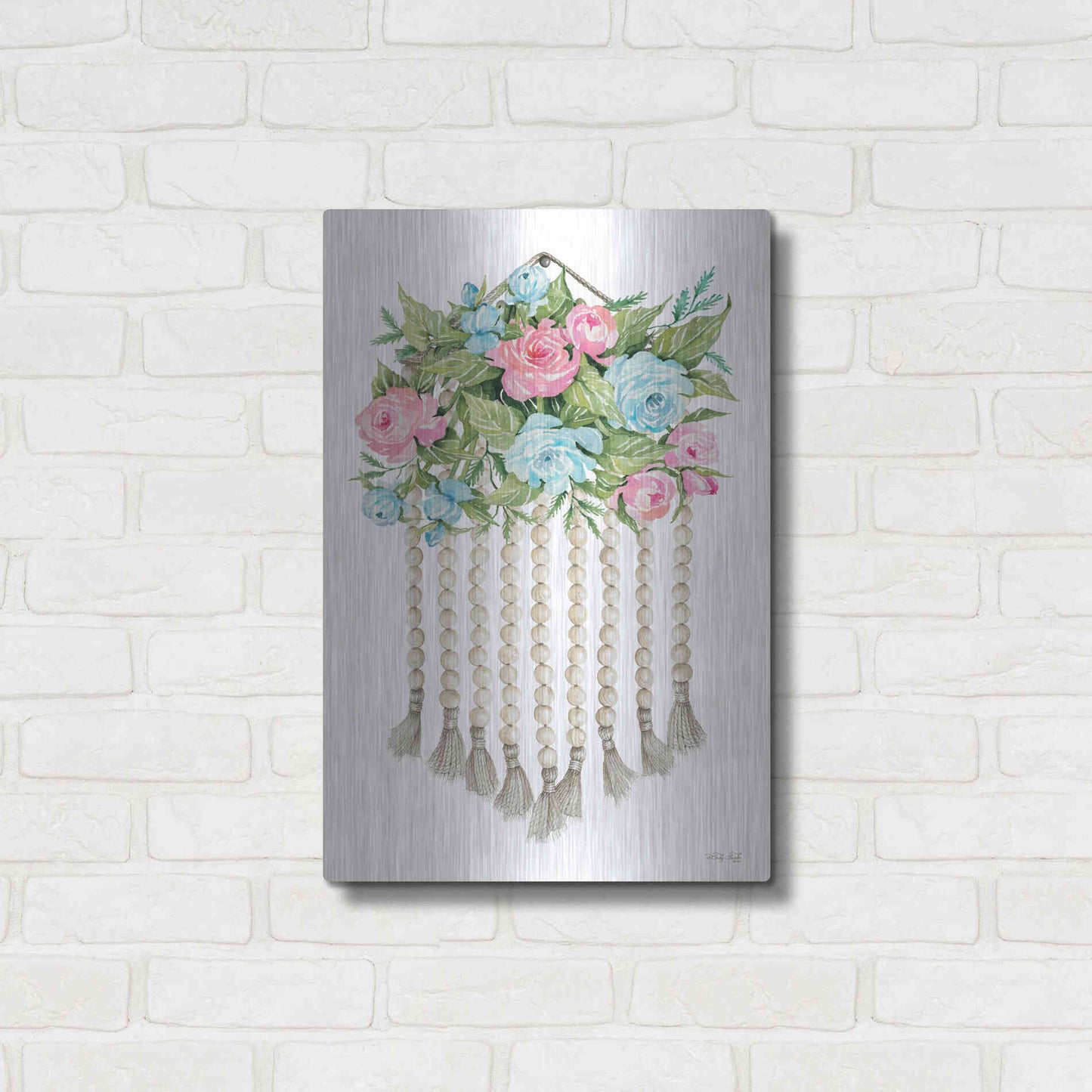 Luxe Metal Art 'Floral Pop V' by Cindy Jacobs, Metal Wall Art,16x24