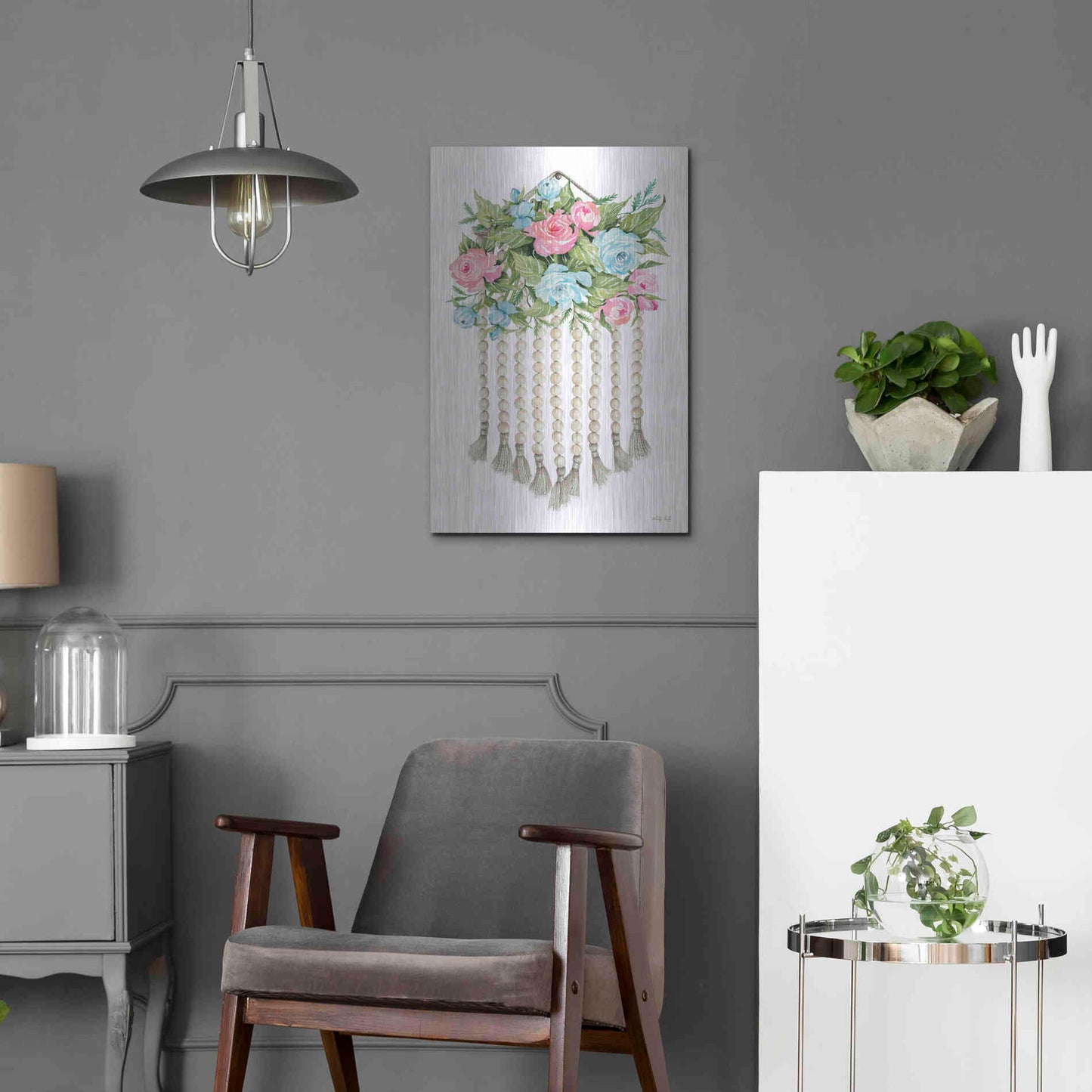 Luxe Metal Art 'Floral Pop V' by Cindy Jacobs, Metal Wall Art,16x24