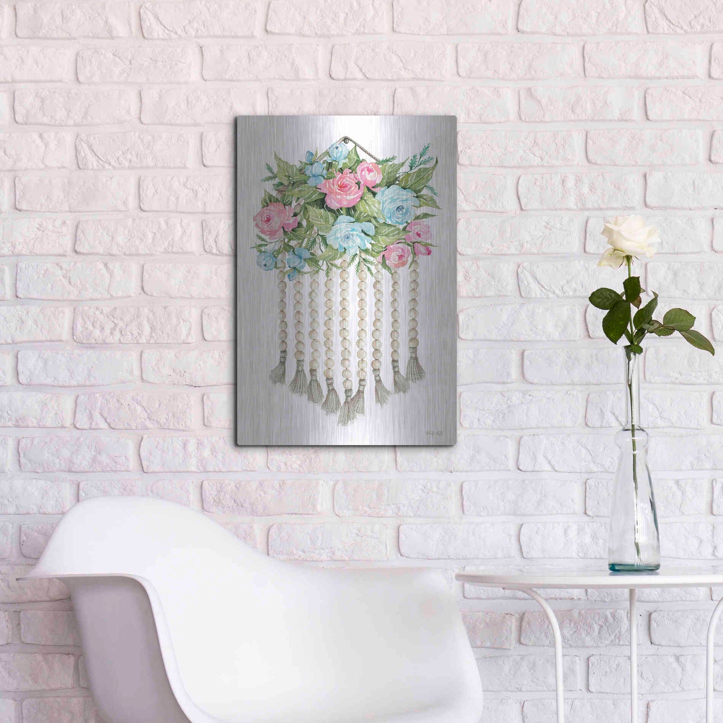 Luxe Metal Art 'Floral Pop V' by Cindy Jacobs, Metal Wall Art,16x24