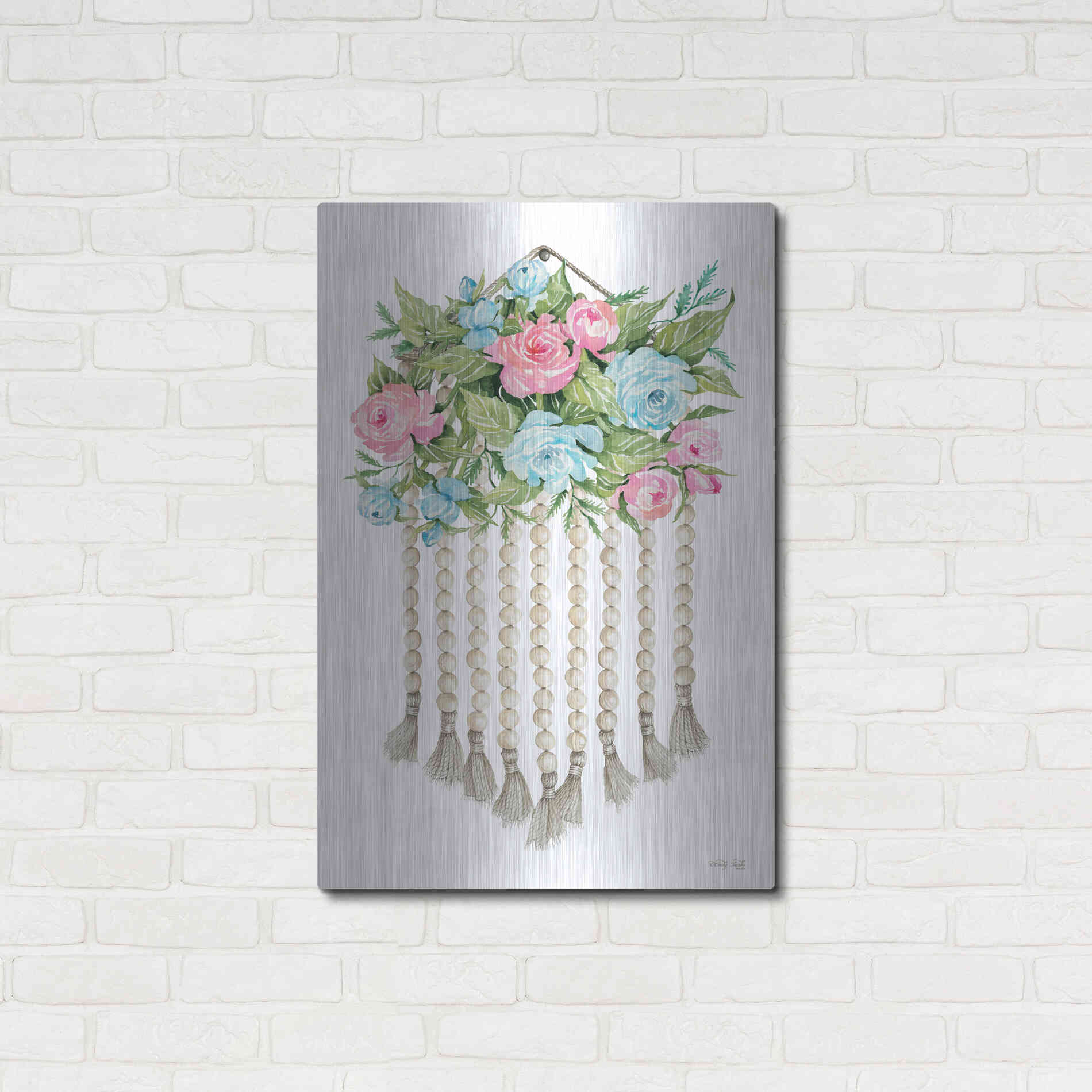 Luxe Metal Art 'Floral Pop V' by Cindy Jacobs, Metal Wall Art,24x36