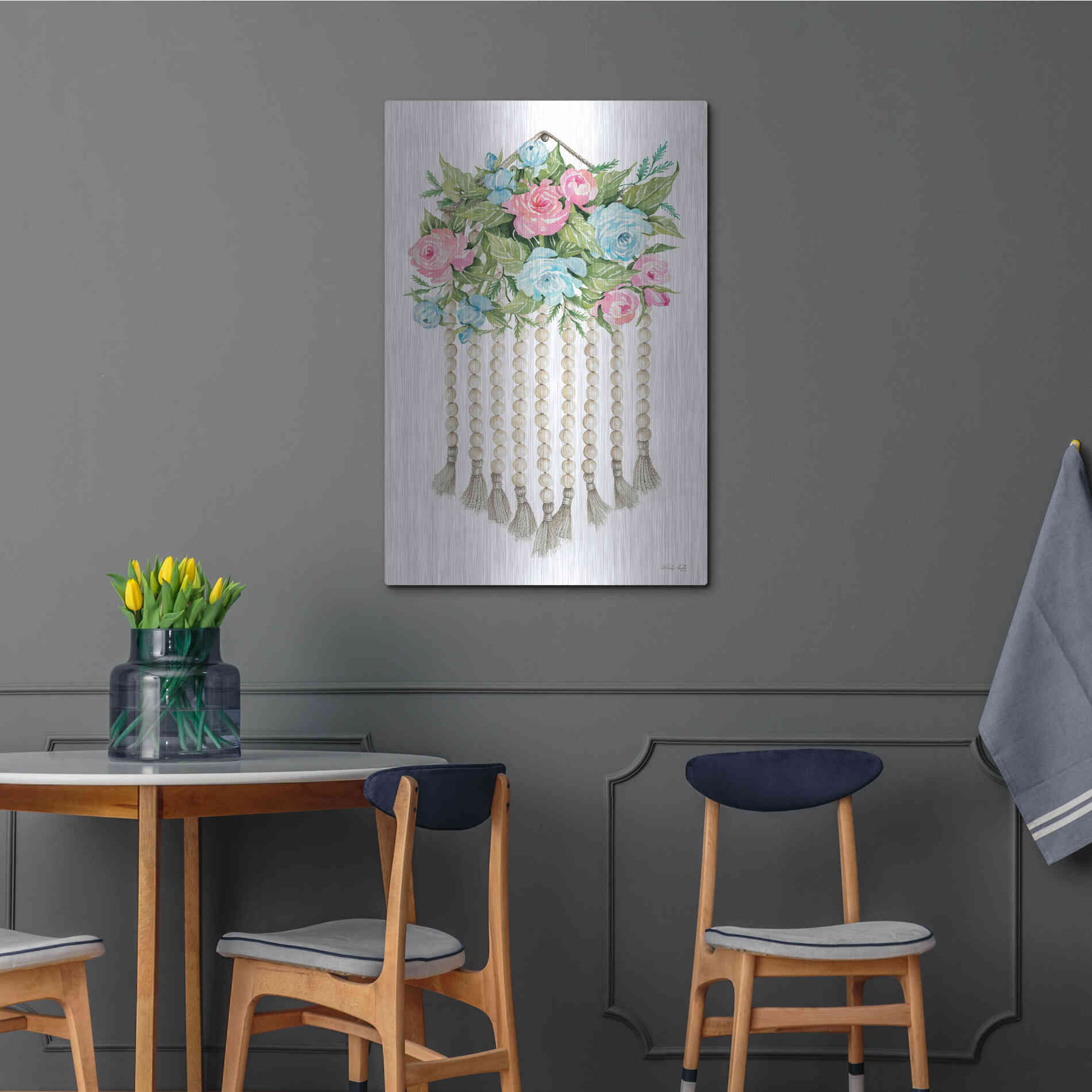 Luxe Metal Art 'Floral Pop V' by Cindy Jacobs, Metal Wall Art,24x36