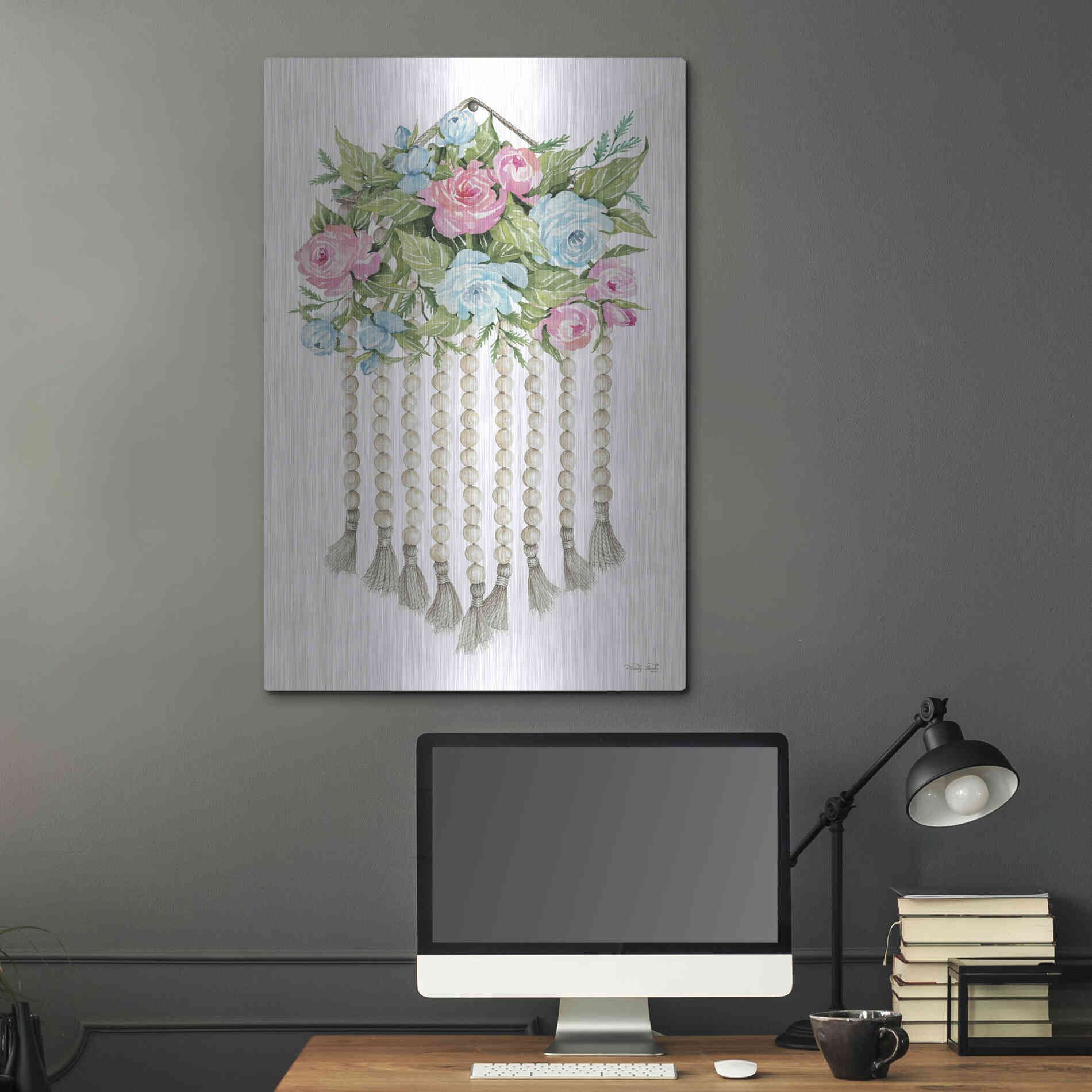 Luxe Metal Art 'Floral Pop V' by Cindy Jacobs, Metal Wall Art,24x36